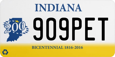 IN license plate 909PET