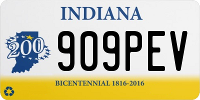 IN license plate 909PEV