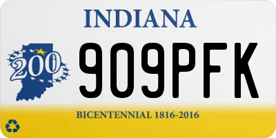 IN license plate 909PFK