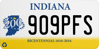 IN license plate 909PFS