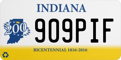 IN license plate 909PIF