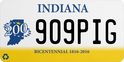 IN license plate 909PIG