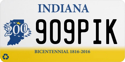 IN license plate 909PIK