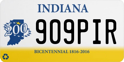 IN license plate 909PIR