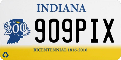 IN license plate 909PIX