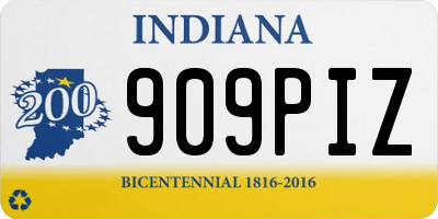IN license plate 909PIZ