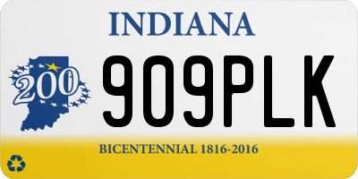 IN license plate 909PLK