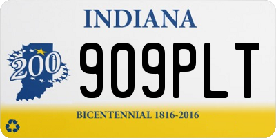 IN license plate 909PLT