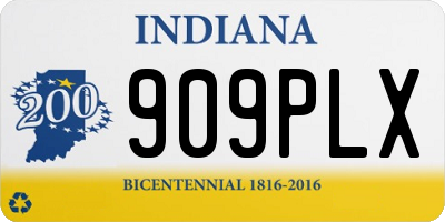 IN license plate 909PLX