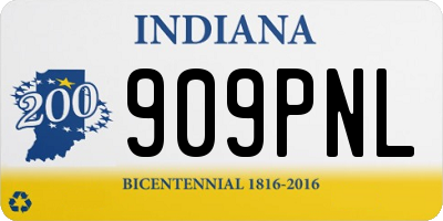 IN license plate 909PNL