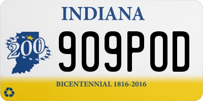 IN license plate 909POD