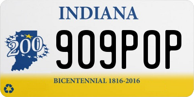 IN license plate 909POP