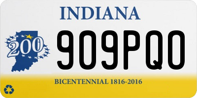 IN license plate 909PQO