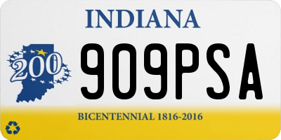 IN license plate 909PSA