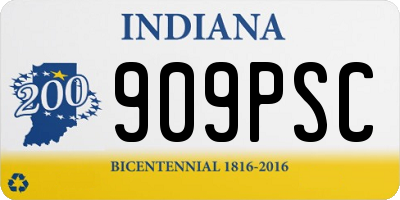 IN license plate 909PSC