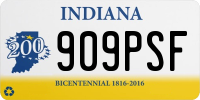 IN license plate 909PSF