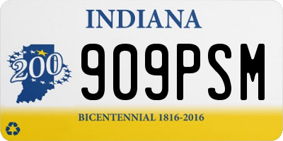 IN license plate 909PSM