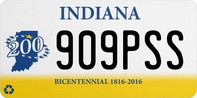 IN license plate 909PSS