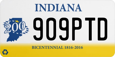 IN license plate 909PTD