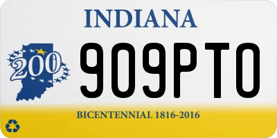 IN license plate 909PTO