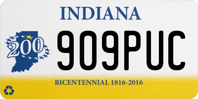 IN license plate 909PUC