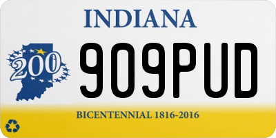 IN license plate 909PUD