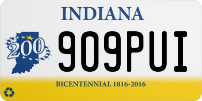 IN license plate 909PUI