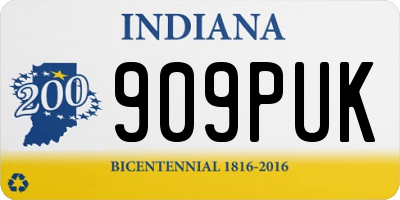IN license plate 909PUK