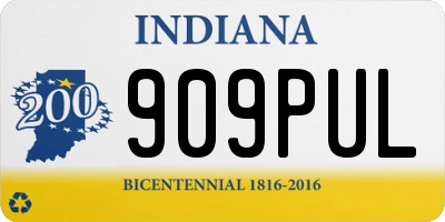 IN license plate 909PUL