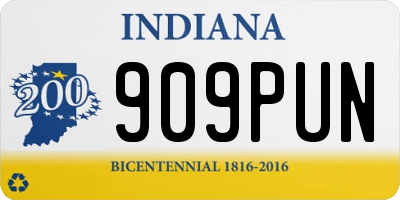 IN license plate 909PUN