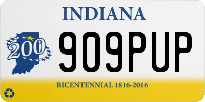 IN license plate 909PUP