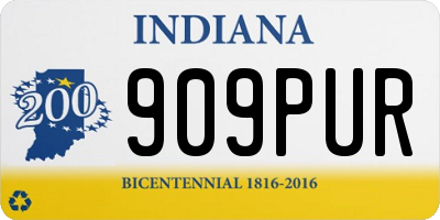 IN license plate 909PUR