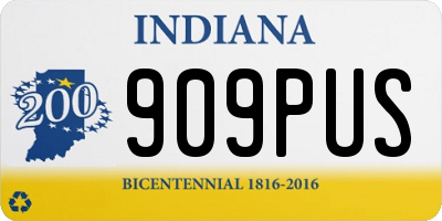 IN license plate 909PUS