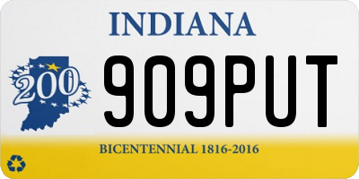 IN license plate 909PUT