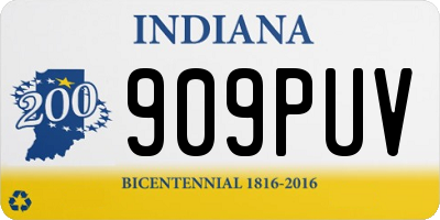 IN license plate 909PUV