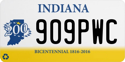 IN license plate 909PWC