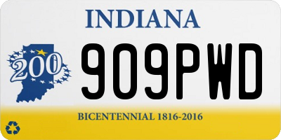 IN license plate 909PWD