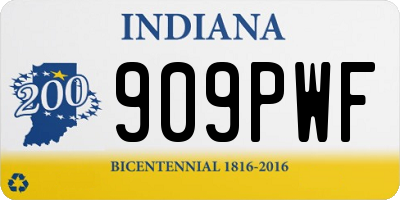 IN license plate 909PWF