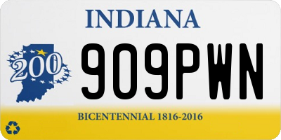 IN license plate 909PWN