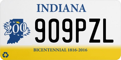 IN license plate 909PZL