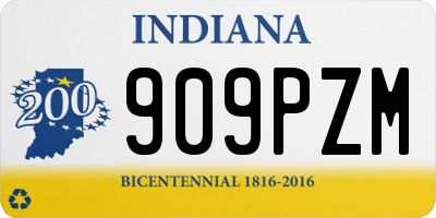 IN license plate 909PZM