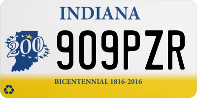IN license plate 909PZR