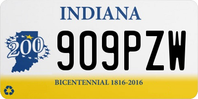 IN license plate 909PZW