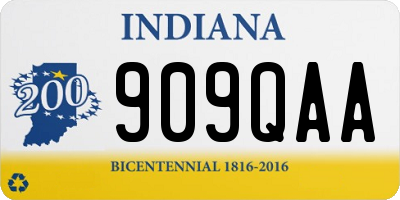 IN license plate 909QAA