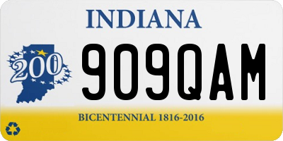 IN license plate 909QAM