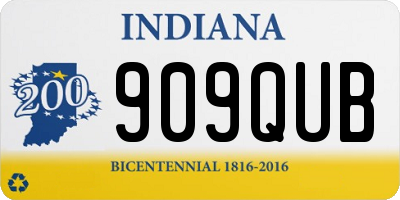 IN license plate 909QUB