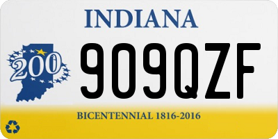 IN license plate 909QZF