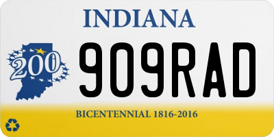 IN license plate 909RAD