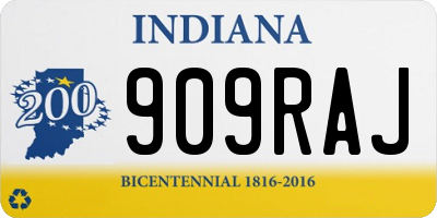 IN license plate 909RAJ