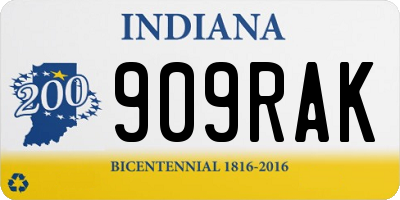 IN license plate 909RAK